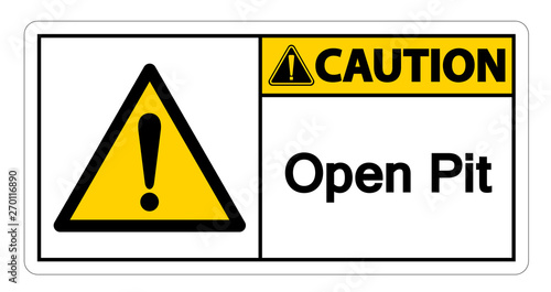 Caution Open Pit Symbol Sign Isolate On White Background,Vector Illustration