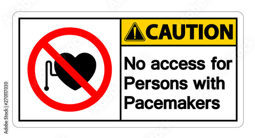  No Access For Persons With Pacemaker Symbol Sign Isolate On White Background,Vector Illustration