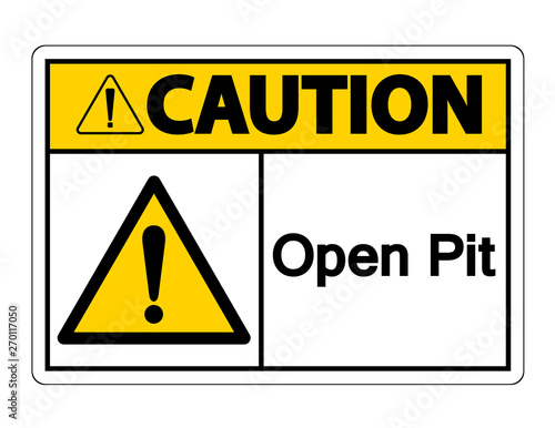 Caution Open Pit Symbol Sign Isolate On White Background,Vector Illustration