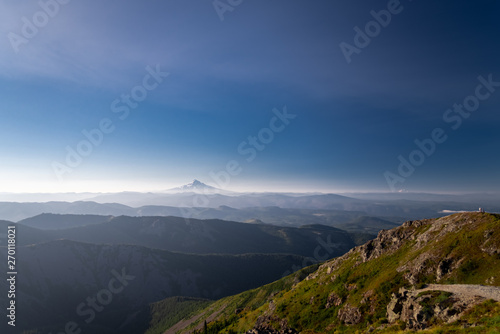 Mt Hood seen from Silver Star Mountain on hazy day © Sean Rice
