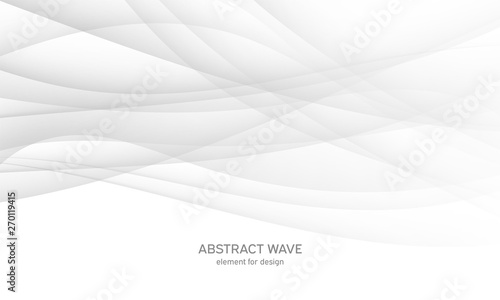 Abstract white background with smooth gray lines, waves. Modern and fashion. Gradient geometric. Vector illustration.