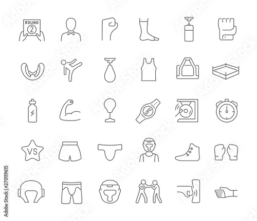 Set Vector Line Icons of UFC