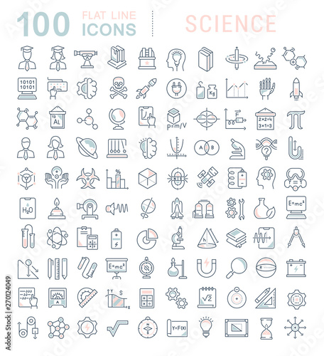Set Vector Line Icons of Science