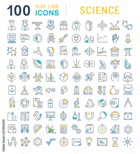 Set Vector Line Icons of Science