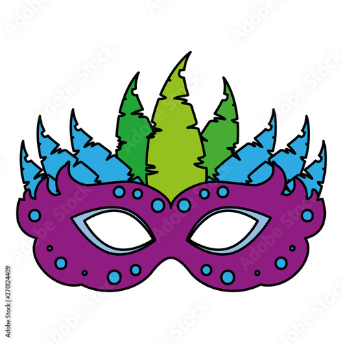 carnival mask with feathers vector illustration