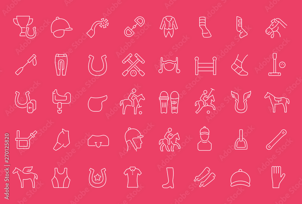 Set of Line Icons of Polo Set of Line Icons of Polo