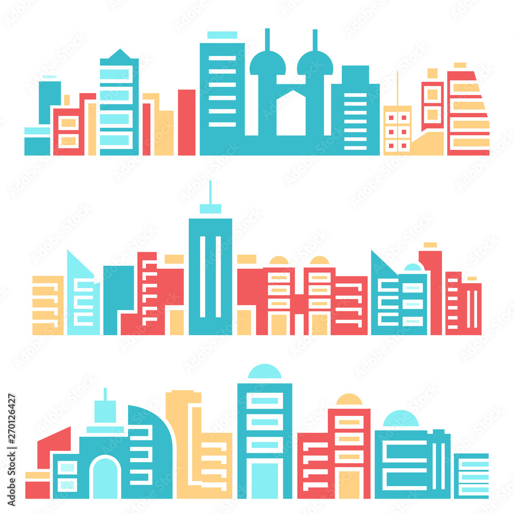 building and city skyline vector illustration