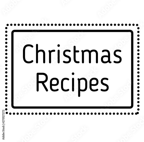 CHRISTMAS RECIPES stamp on white background