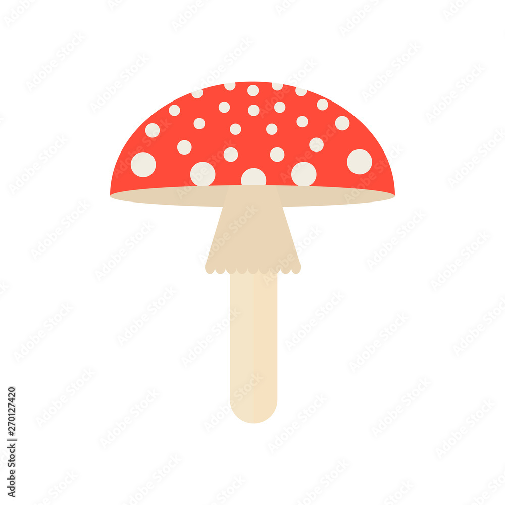 Flat Illustration of Fly Agaric