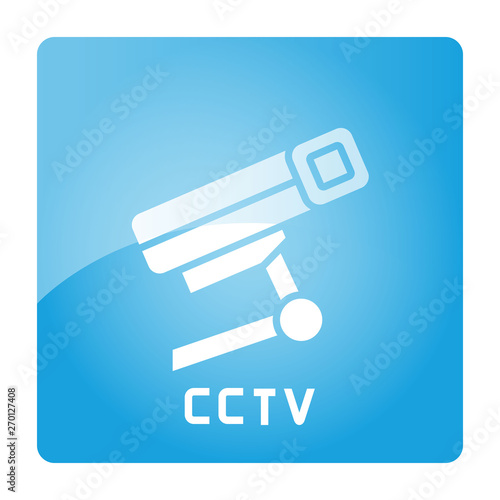 CCTV sign in blue signage