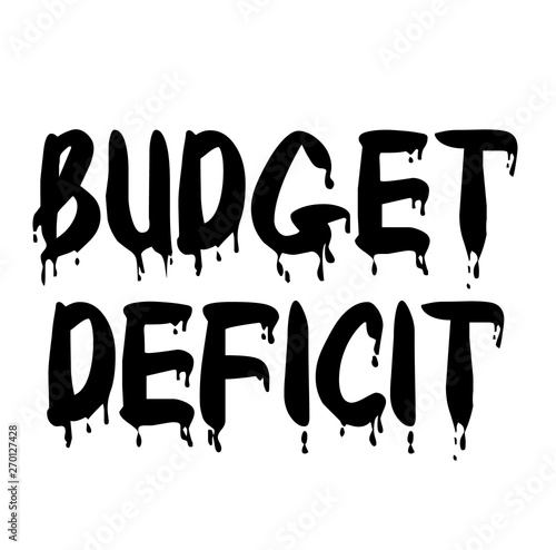BUDGET DEFICIT stamp on white background