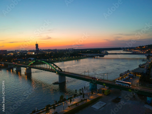 Panorama of Sava river in Belgrade, Serbia