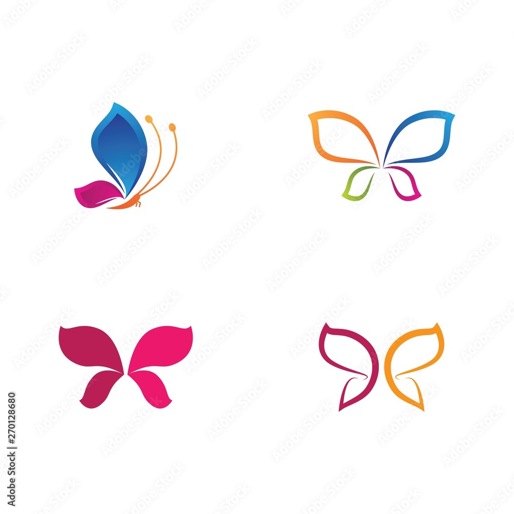 Fototapeta premium Butterfly logo template vector icon illustration
