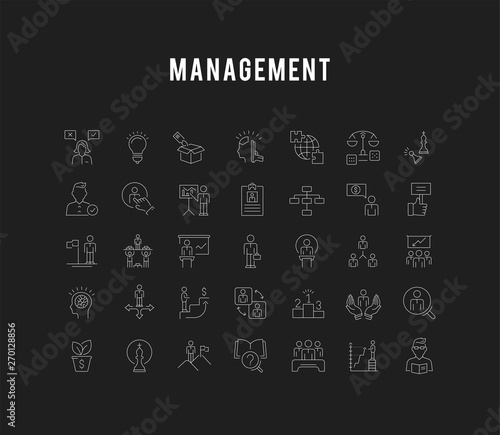 Set Vector Line Icons of Business-Management
