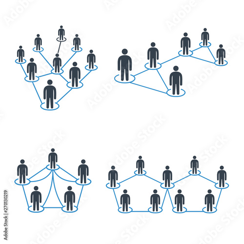 people network and people connection diagram icons
