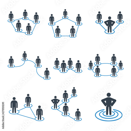 people network and people connection diagram icons