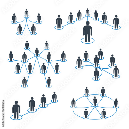 people network and people connection diagram icons