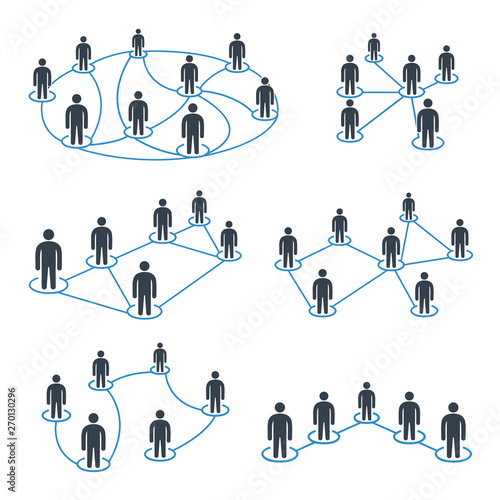 people network and people connection diagram icons
