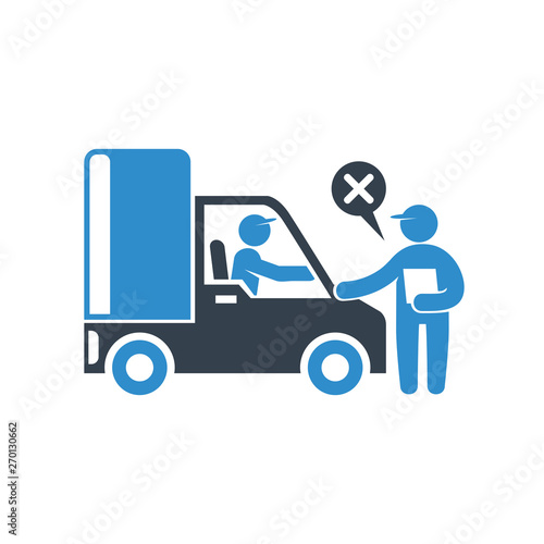 truck delivery and staff, checkpoint checker © bigpa
