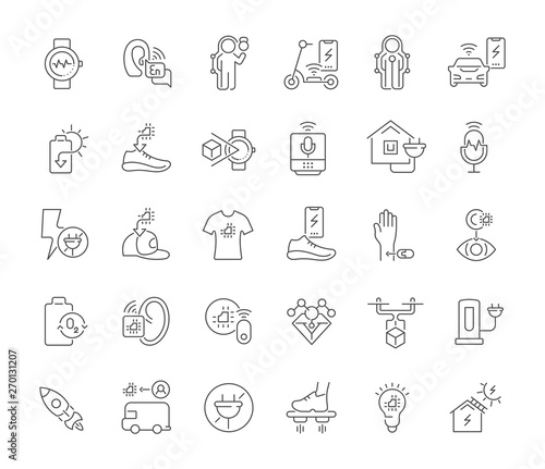 Set Vector Line Icons of Innovations