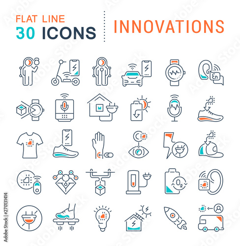 Set Vector Line Icons of Innovations