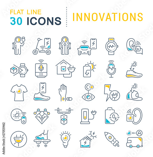 Set Vector Line Icons of Innovations