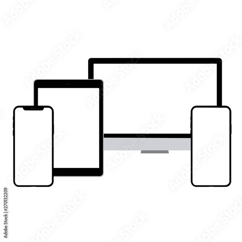 set of modern tablet and mobile phone  isolated