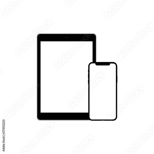 set of modern tablet and mobile phone  isolated