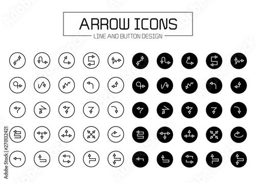 arrow line and button icons
