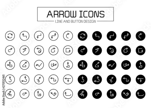 arrow line and button icons