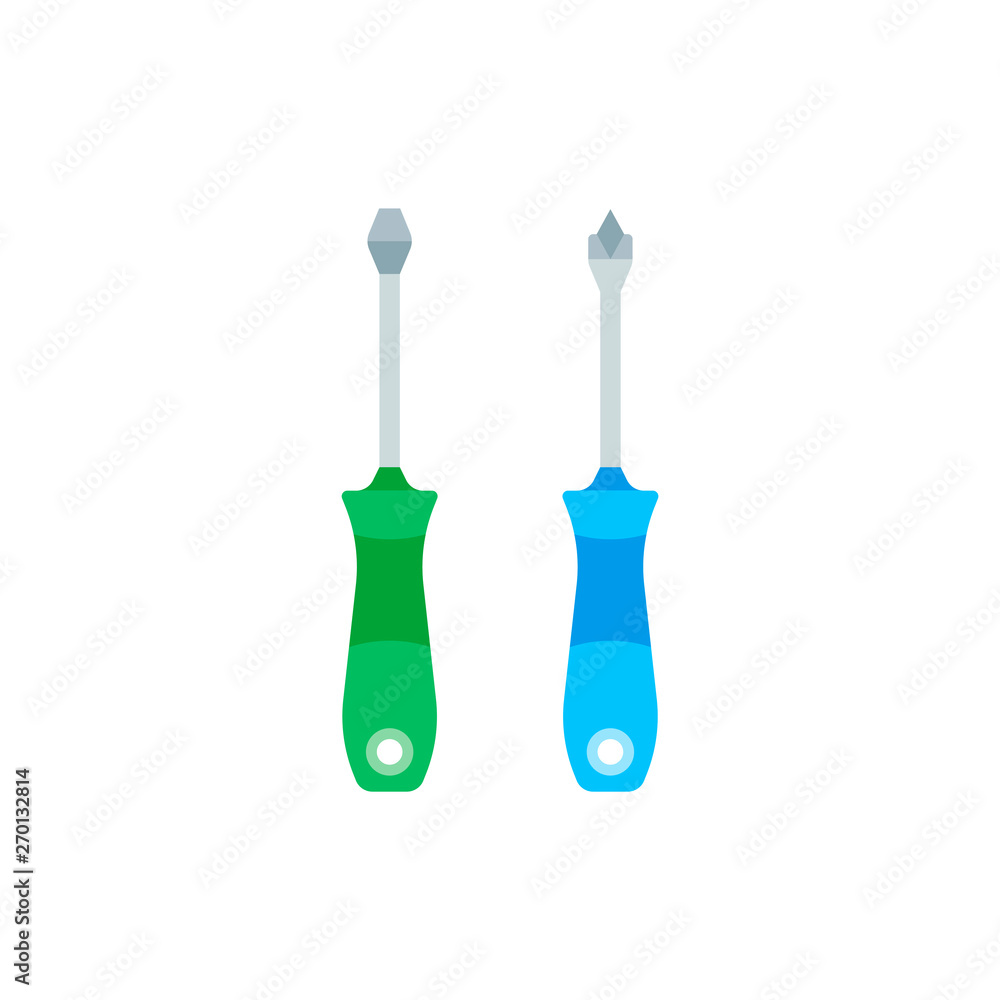 Flat Illustration of Screwdrivers Flat Illustration of Screwdrivers