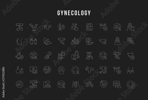 Set Vector Line Icons of Gynecology