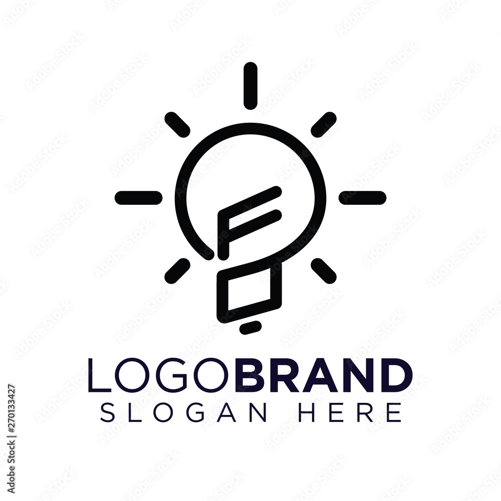 FO Initial Letter with creative bulb Logo vector FO Initial Letter with creative bulb Logo vector