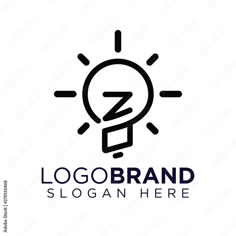 ZO Initial Letter with creative bulb Logo vector ZO Initial Letter with creative bulb Logo vector