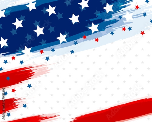 USA or american flag paintbrush banner on white background vector illustration