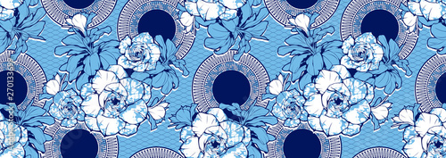 textile fashion, african print fabric, abstract seamless pattern, vector illustration file.