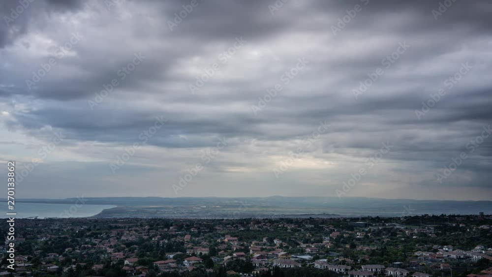 Catania Bay, Sicily. Timelapse from mount Etna. Catania Bay, Sicily. Timelapse from mount Etna.