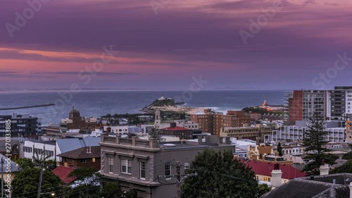 Sunset Over Nobbys Beach Time Lapse, Newcastle Australia photo