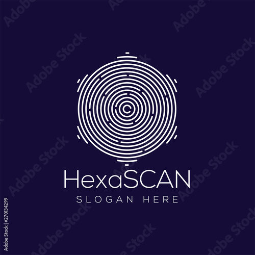 Hexagonal Scan Technology Logo vector