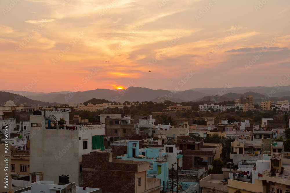 Udaipur city at sunset Udaipur city at sunset