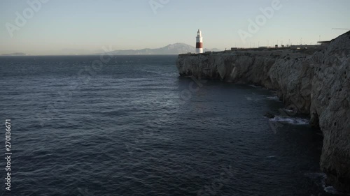 A view of Europa Point Lighthouse in Gibraltar, also known as the Trinity House Lighthouse