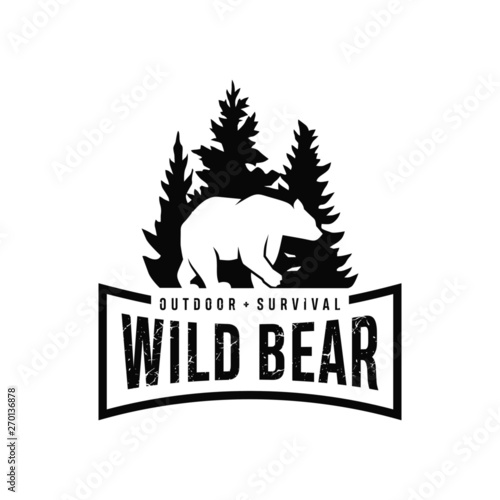Vintage Bear Logo Template