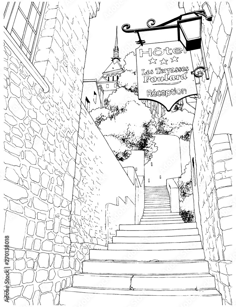 漫画風ペン画イラスト 西洋風街並 Stock Illustration Adobe Stock 漫画風ペン画イラスト 西洋風街並 Stock Illustration Adobe Stock
