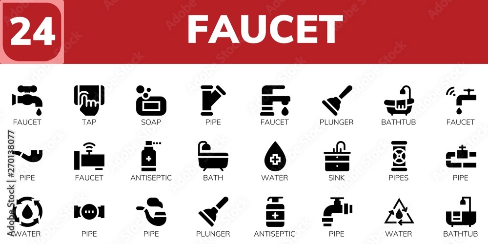 faucet icon set faucet icon set