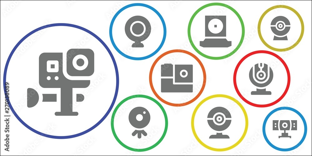 cam icon set cam icon set