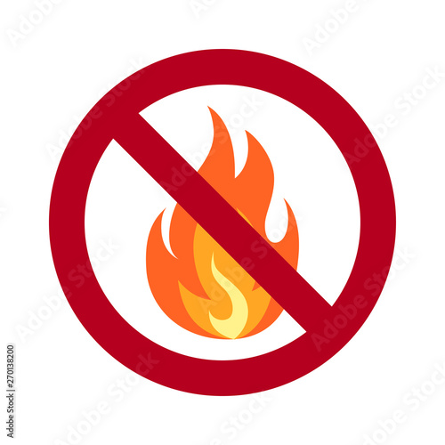 No fire simple vector icon in flat style