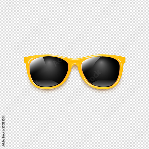 Yellow Sunglasses With Transparent Background