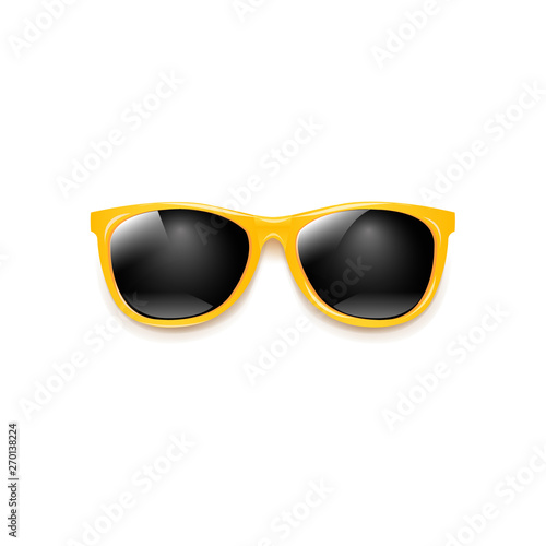 Yellow Sunglasses With White Background