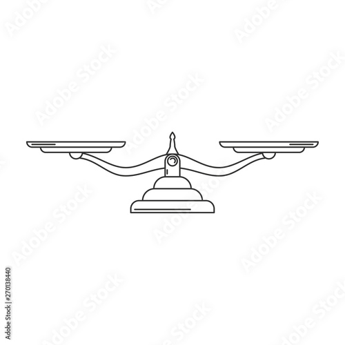 vintage scales simple icon outlines