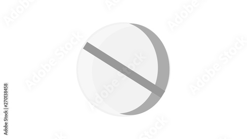 Beautiful medical white round pill capsule with medicine suture with vitamins antibiotics for the treatment of diseases pharmaceutical on a white background. Vector illustration